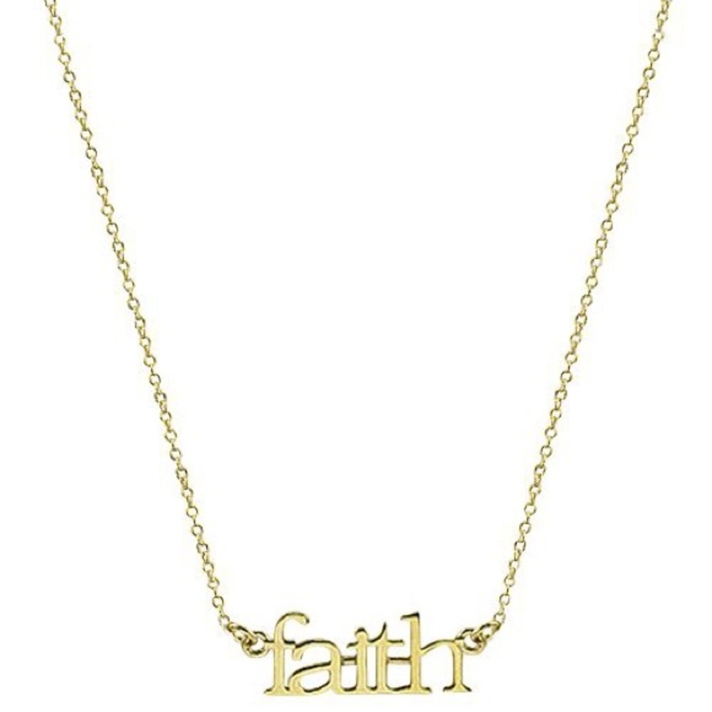 Argento Vivo 10K Yellow Gold “Faith” Pendant